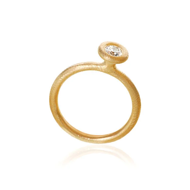 Engagement rings with engraved initials inside bands -Glory 18K Gold Ring w. Diamond