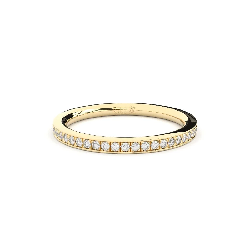 Engagement rings with sleek emerald-cut jade stones -Duo Eternity rounded band 18K Gold Ring w. Lab-Grown Diamonds