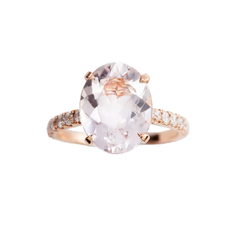 Engagement rings with trillion-cut peridot accents -Morganite Engagement Ring Gold, White