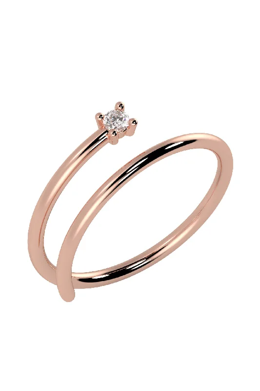 Engagement rings with cluster topaz for dazzle -Dream 18K Rose Gold Ring w. Lab-Grown Diamond