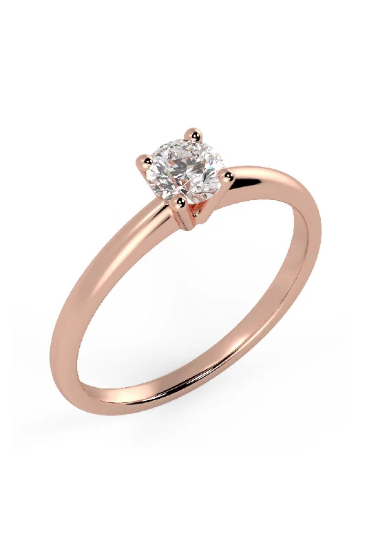 Engagement rings with floral halo of topaz -The Only One 0.50ct 18K Rose Gold Ring w. Lab-Grown Diamond