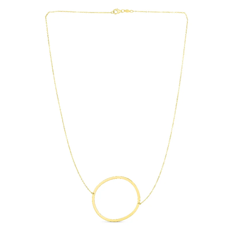 Best necklaces and pendants with heart-shaped designs for a romantic look-14K Gold Large Initial O Necklace