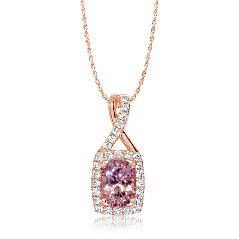 Best necklaces and pendants with heart-shaped designs for a romantic look-14K Rose Gold Lotus Garnet/Diamond Pendant