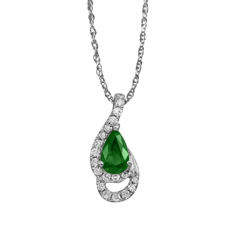 Best necklaces and pendants with sterling silver for an affordable yet stylish choice-14K White Gold Emerald/Diamond Pendant