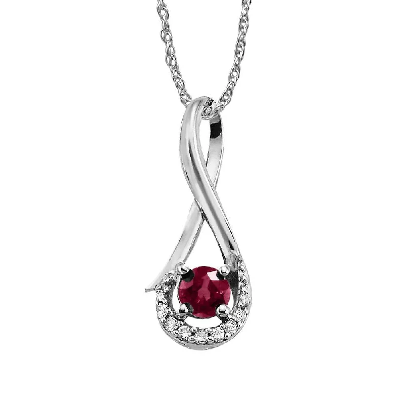 Beautiful necklaces and pendants with moonstone for an ethereal, mystical appearance-14K White Gold Madagascar Ruby/Diamond Pendant