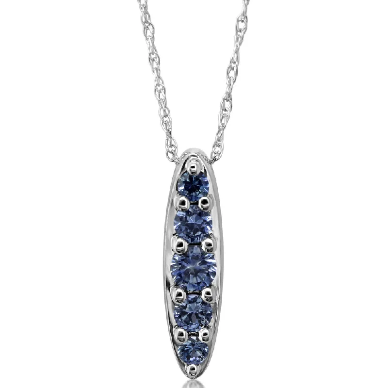 Necklaces and pendants with infinity love symbols for an eternal, romantic gesture-14K White Gold Montana Sapphire Pendant