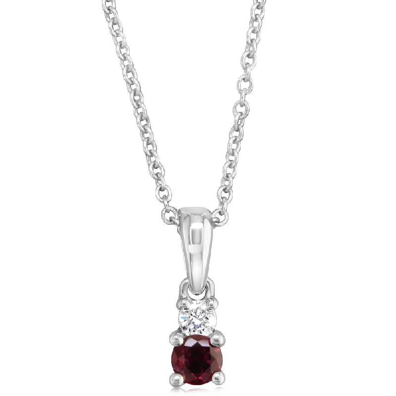 Necklaces and pendants with celestial starburst designs for a radiant look-14K White Gold Ruby/Diamond Pendant