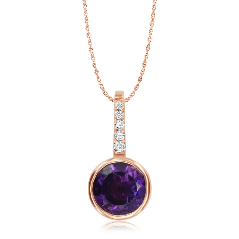 Best necklaces and pendants with matching earrings for a coordinated, elegant look-14K Yellow Gold Amethyst/Diamond Pendant