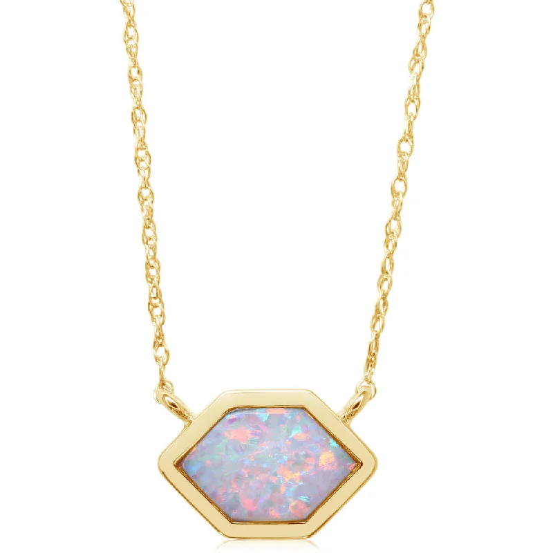 Necklaces and pendants with star-shaped designs for a whimsical, celestial touch-14K Yellow Gold Australian Opal Neckpiece