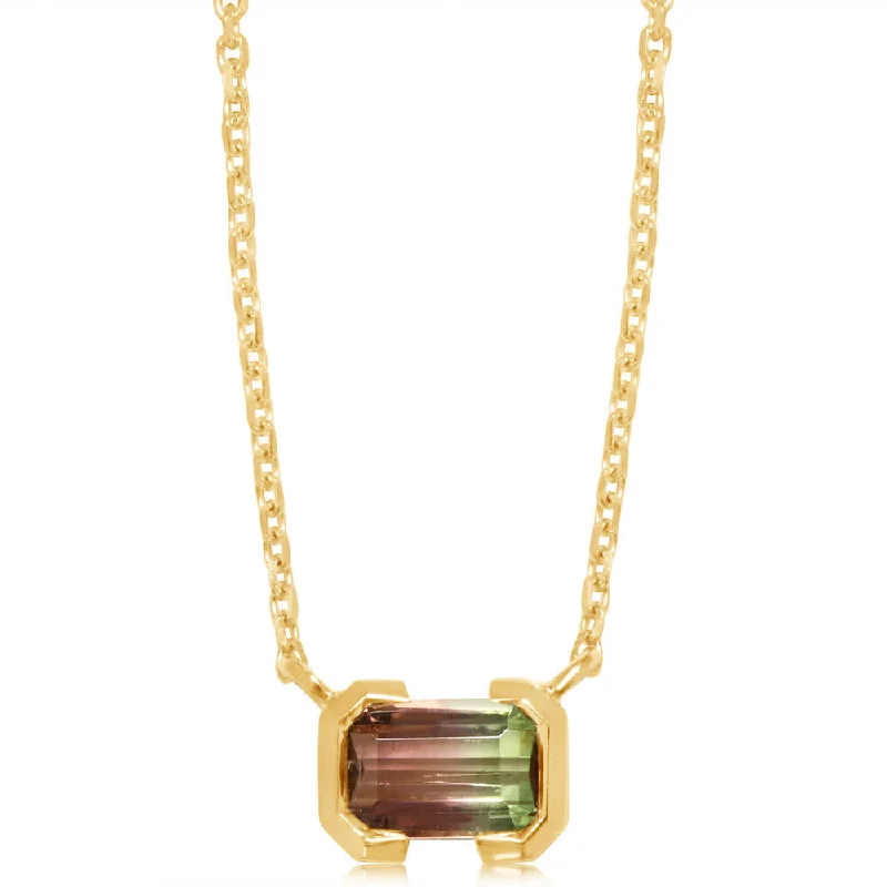 Best necklaces and pendants with adjustable chains for a customizable fit-14K Yellow Gold Bi-Color Tourmaline Neckpiece