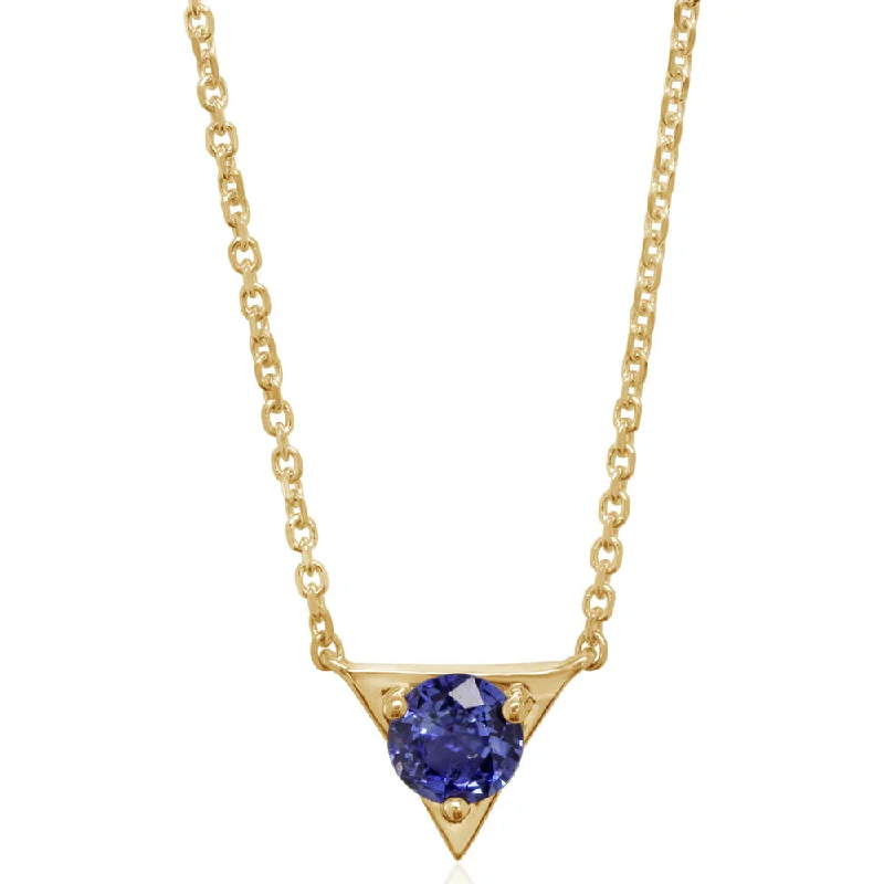 Best necklaces and pendants for everyday wear with minimalist designs-14K Yellow Gold Blue Sapphire Neckpiece