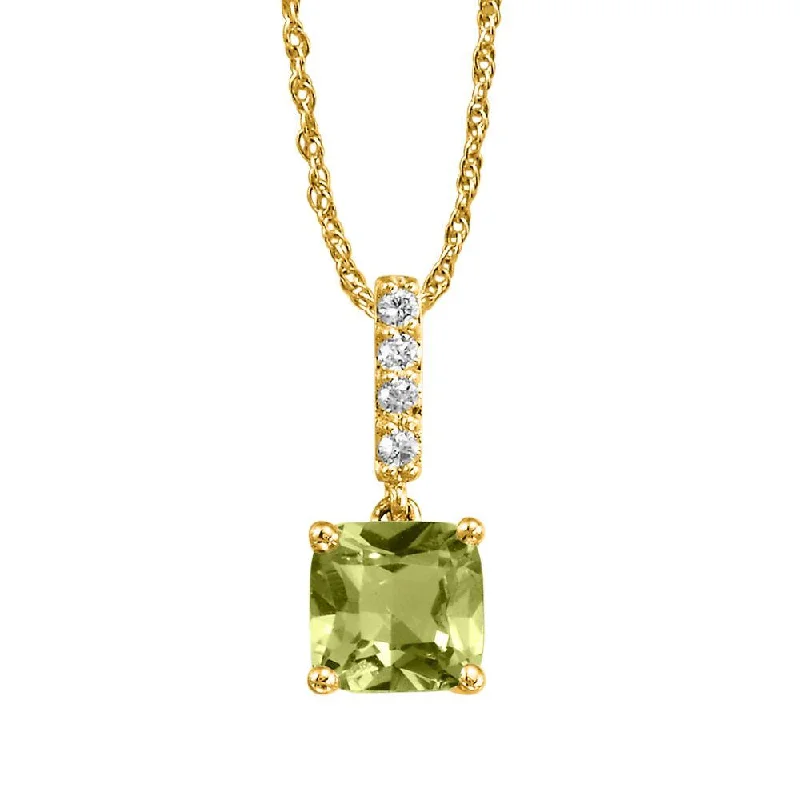 Stunning necklaces and pendants with turquoise and gold for a vibrant, earthy look-14K Yellow Gold Peridot/Diamond Pendant