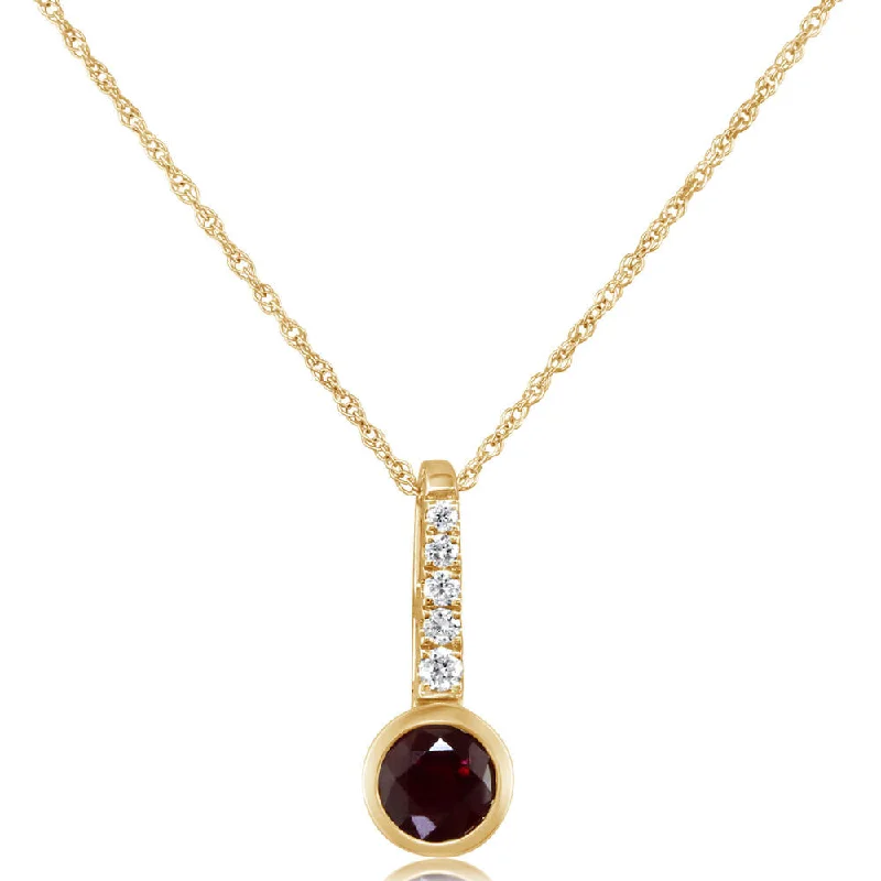 Best necklaces and pendants with silver chains for a sleek, timeless look-14K Yellow Gold Ruby/Diamond Pendant