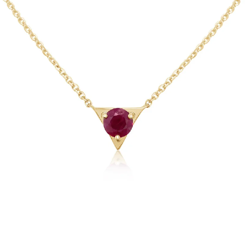 Stunning necklaces and pendants with ruby and diamond combinations for a luxurious effect-14K Yellow Gold Ruby Neckpiece