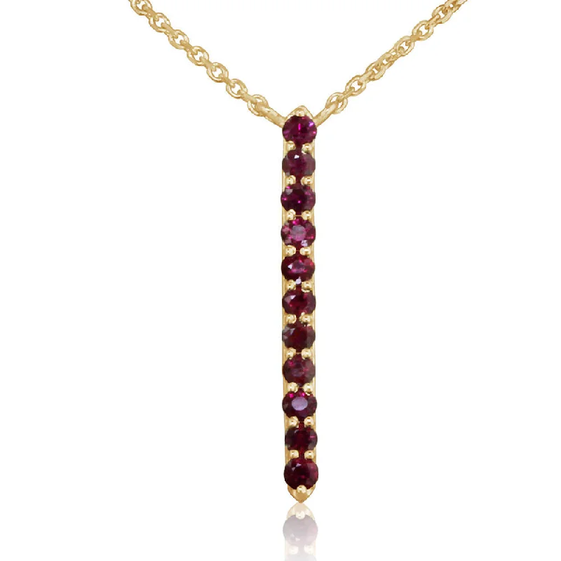 Necklaces and pendants with matching rings for a coordinated set of jewelry-14K Yellow Gold Ruby Neckpiece