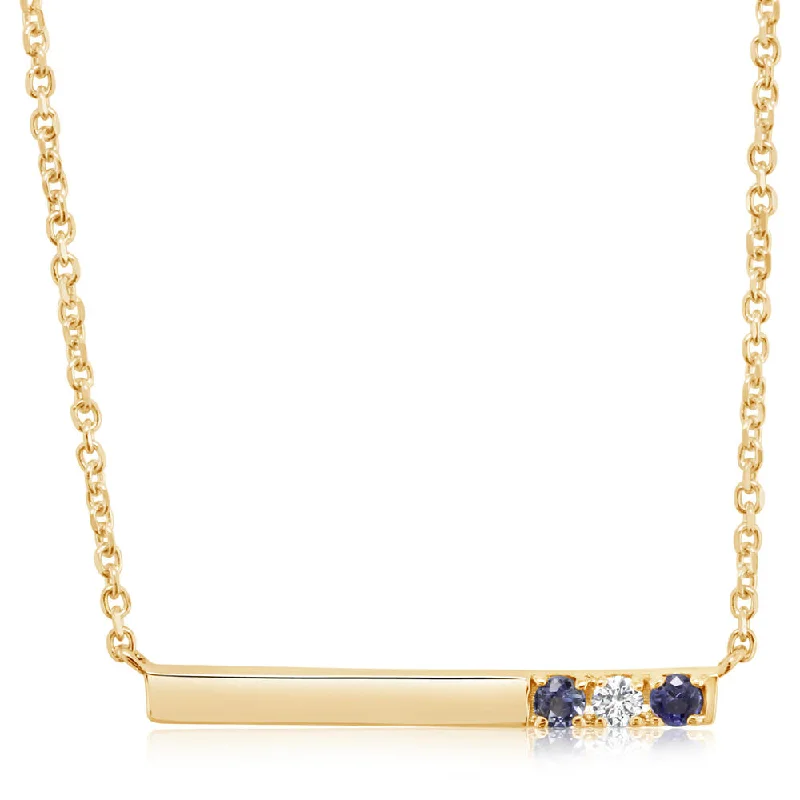 Stunning necklaces and pendants with sapphire gemstones for a luxurious blue hue-14K Yellow Gold Sapphire/Diamond Neckpiece