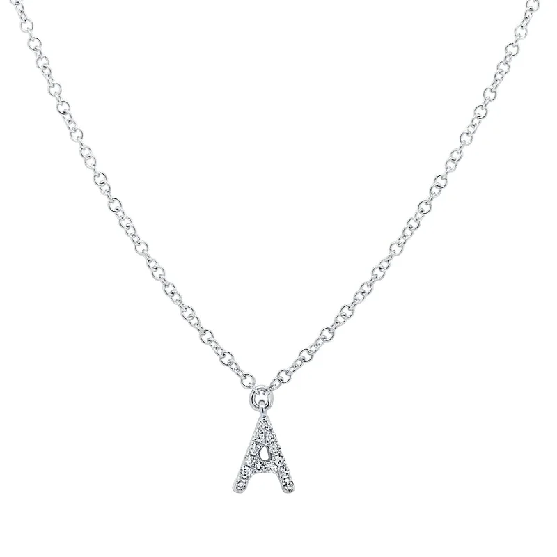 Necklaces and pendants with personalized charms for a custom piece of jewelry-Diamond Initial Pendant - Letter A