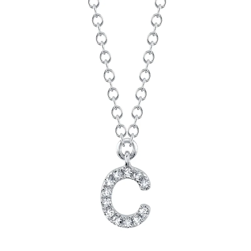 Best necklaces and pendants with adjustable chains for a customizable fit-Diamond Initial Pendant - Letter C