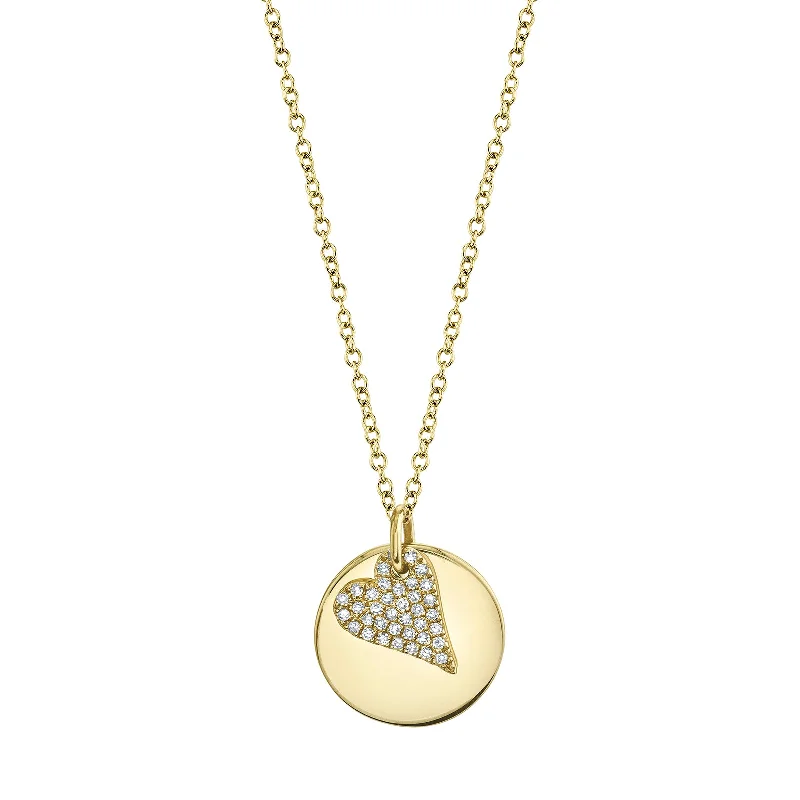 Beautiful necklaces and pendants with natural stones for an earthy, organic vibe-Diamond Pavé Heart Necklace