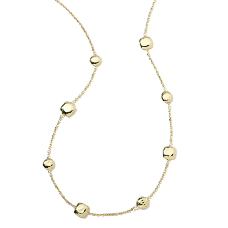 Simple necklaces and pendants with tiny charms for a delicate and casual vibe-18K Gold Short Hammered Pinball Chain Necklace