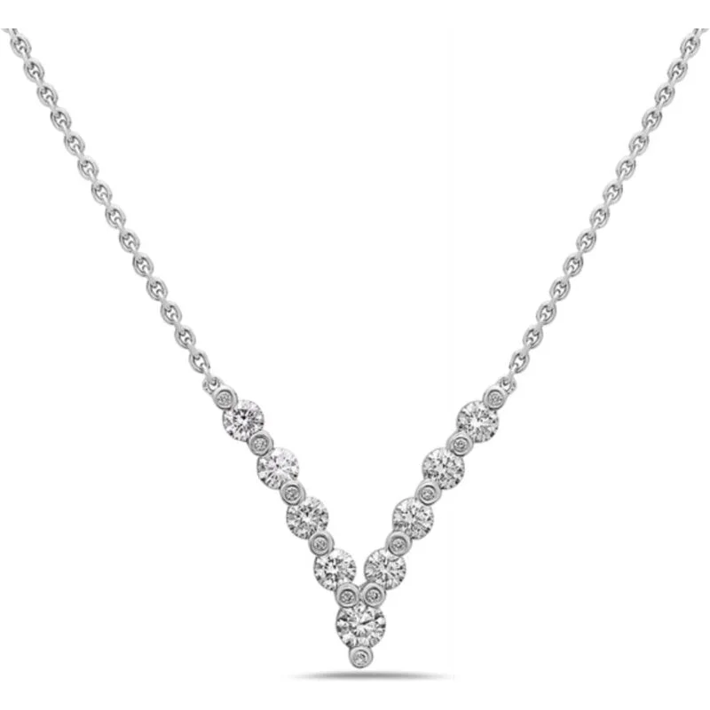 Necklaces and pendants with leaf-shaped designs for an earthy, organic feel-Diamond Air V Necklace