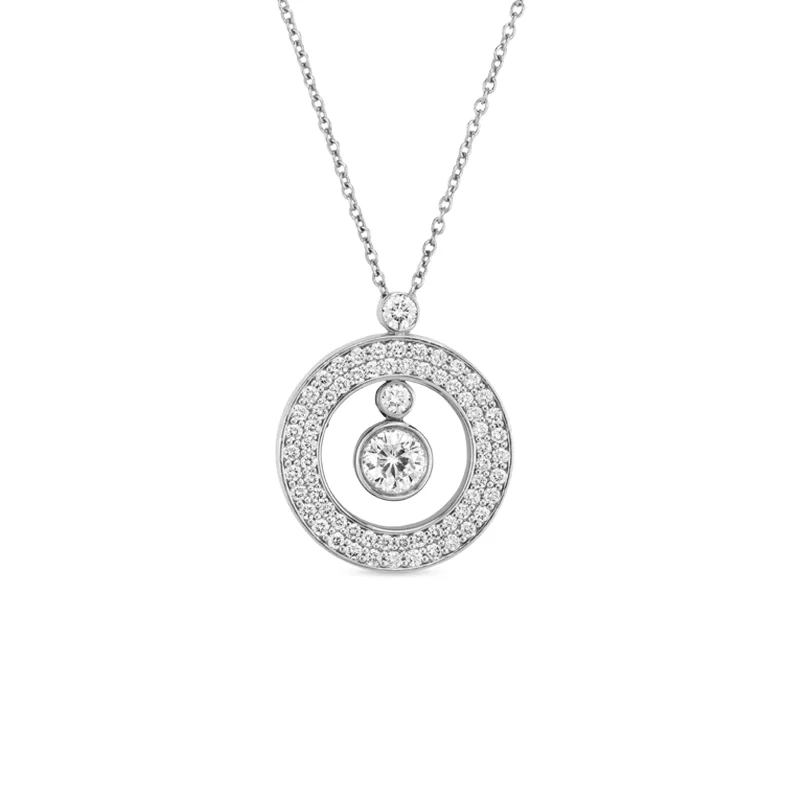 Necklaces and pendants with leaf-shaped designs for an earthy, organic feel-18k White Gold Cento Diamond Mini O Pendant