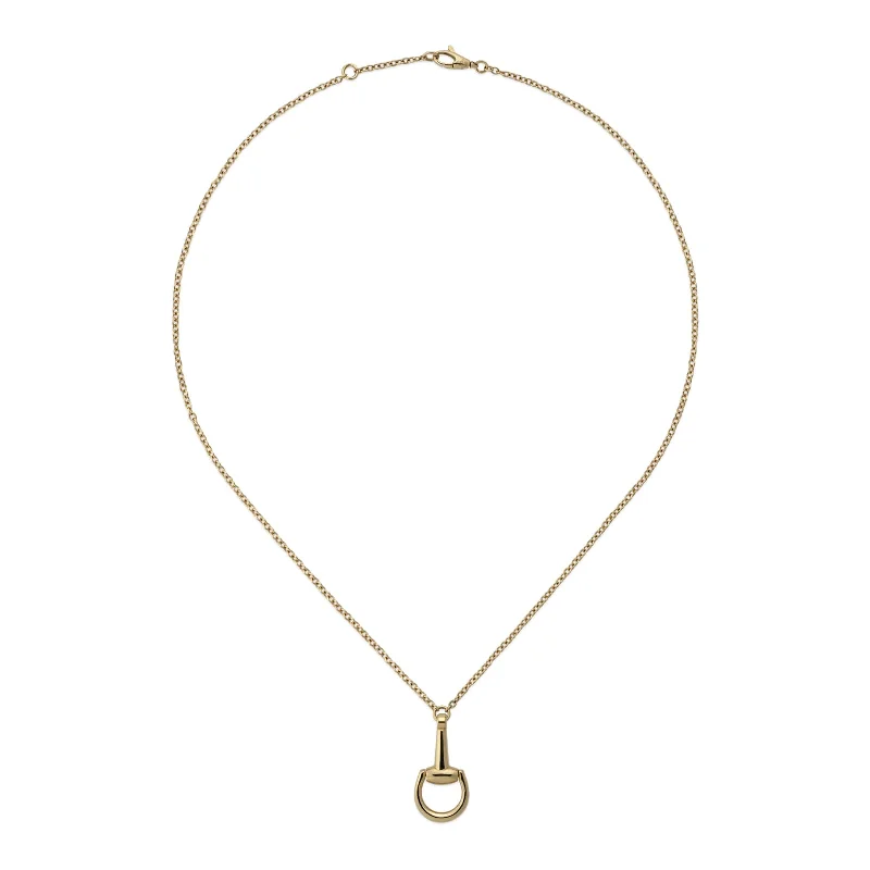 Necklaces and pendants with engraved messages for a deeply personal, sentimental gift-18K Yellow Gold Horsebit Chain Necklace