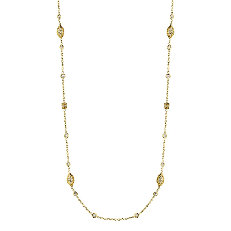 Necklaces and pendants with pearls for a classic and sophisticated touch-Marquise & Rondel Unit Chain