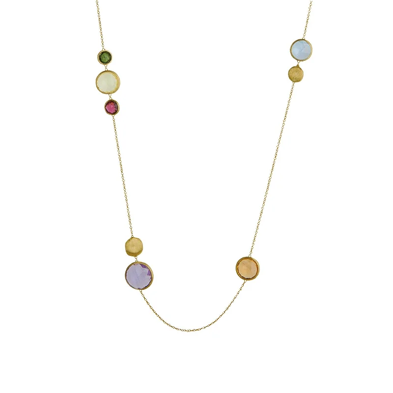 Necklaces and pendants with geometric pendants for a clean, contemporary design-Jaipur Long Mixed Gemstone Necklace