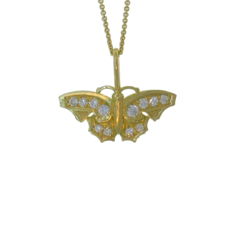 Necklaces and pendants with lotus flower designs for a spiritual, peaceful vibe-Diamond Butterfly Pendant