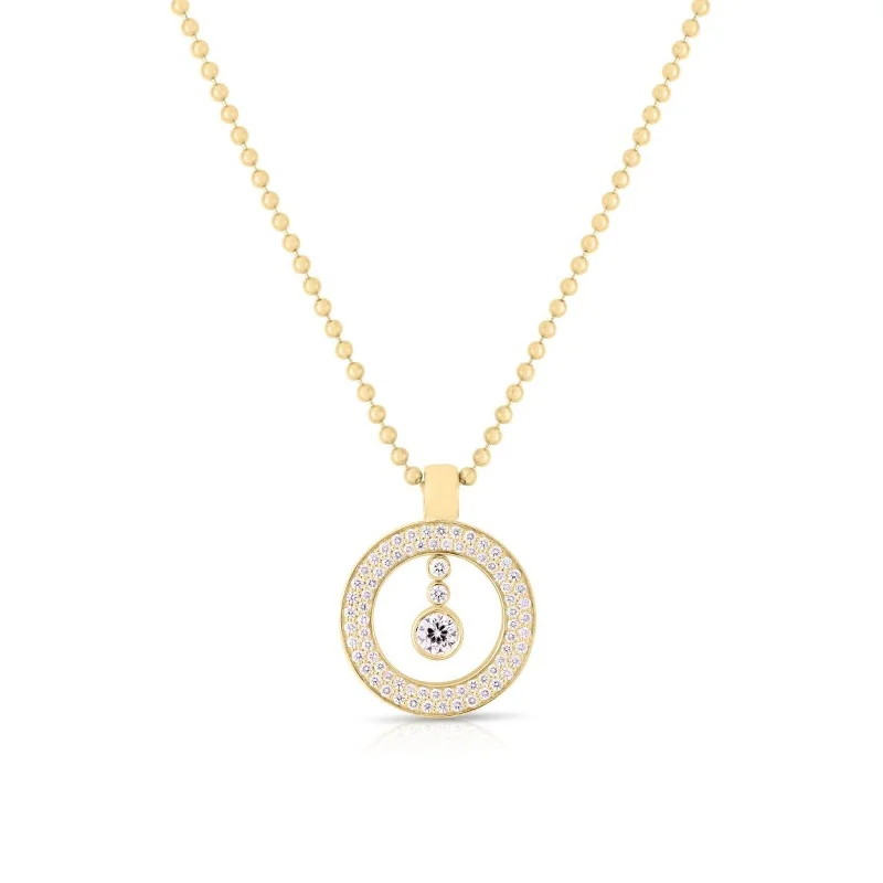 Stunning necklaces and pendants with turquoise and gold for a vibrant, earthy look-18k Yellow Gold Cento Diamond Baby O Pendant