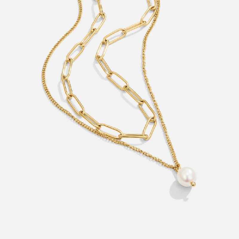 Unique necklaces and pendants with vintage-inspired designs for timeless appeal-Angela Pearl Gold Necklace