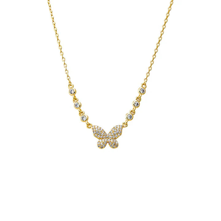 Necklaces and pendants with lock and key designs for a symbolic gesture-Butterfly Station Chain Necklace