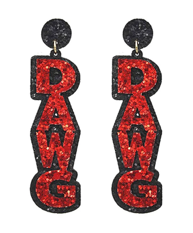 Gothic Drop Earrings with Dark Tone -Dawg Glitter Earrings