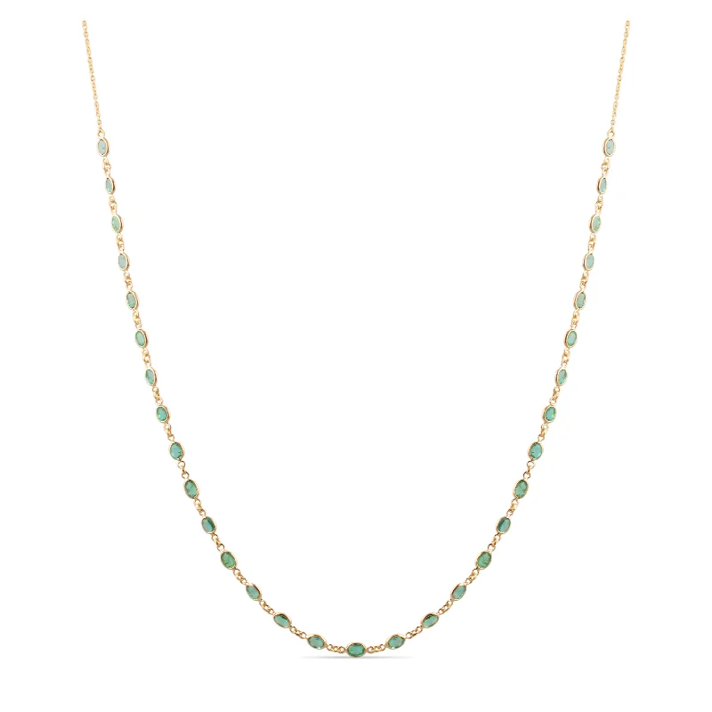 Best necklaces and pendants with sterling silver for an affordable yet stylish choice-Emerald Oval Necklace In 18K Yellow Gold