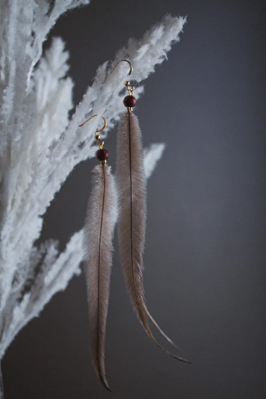 Tarnish Resistant Drop Earrings for Longevity -Feather Earrings; by Wild River Creations