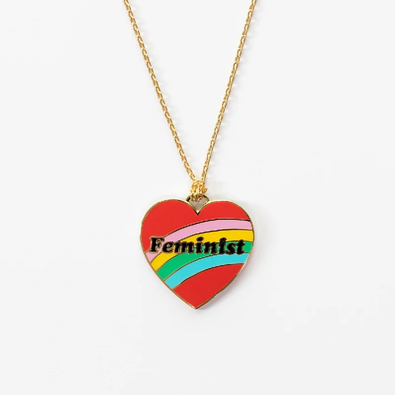 Best necklaces and pendants with heart-shaped lockets for a sentimental keepsake-Feminist Heart Pendant