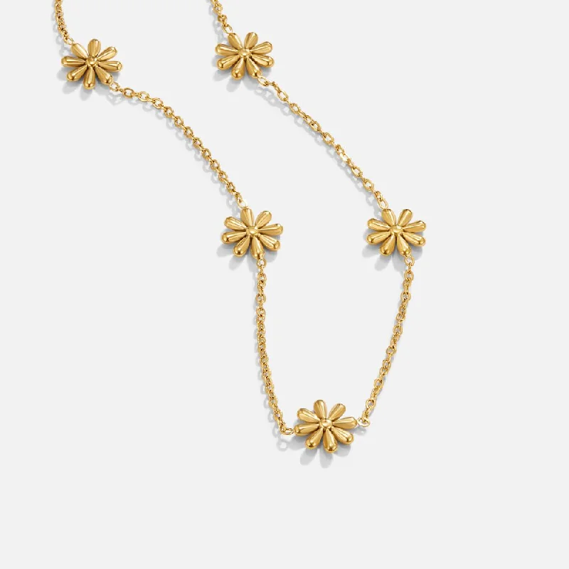 Best necklaces and pendants with gemstone clusters for a bold and colorful effect-Flower Power 18K Gold Necklace