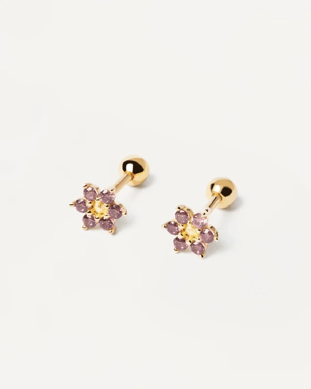 Drop Earrings with Knot Designs -GRID 2 Peony Gold Earrings