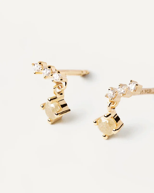 African Drop Earrings with Culture -GRID Astrid Gold Earrings