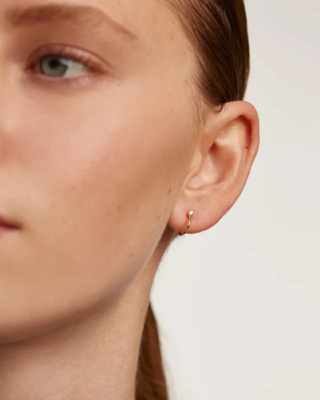 Push Back Drop Earrings for Convenience -GRID Kita Gold Earrings