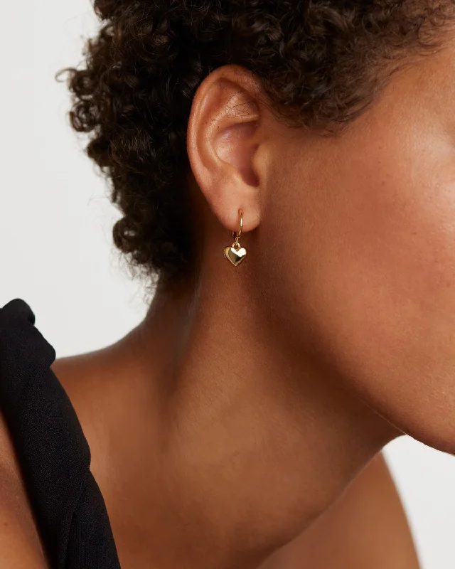 Drop Earrings with Polished Shine -GRID L'ABSOLU GOLD EARRINGS