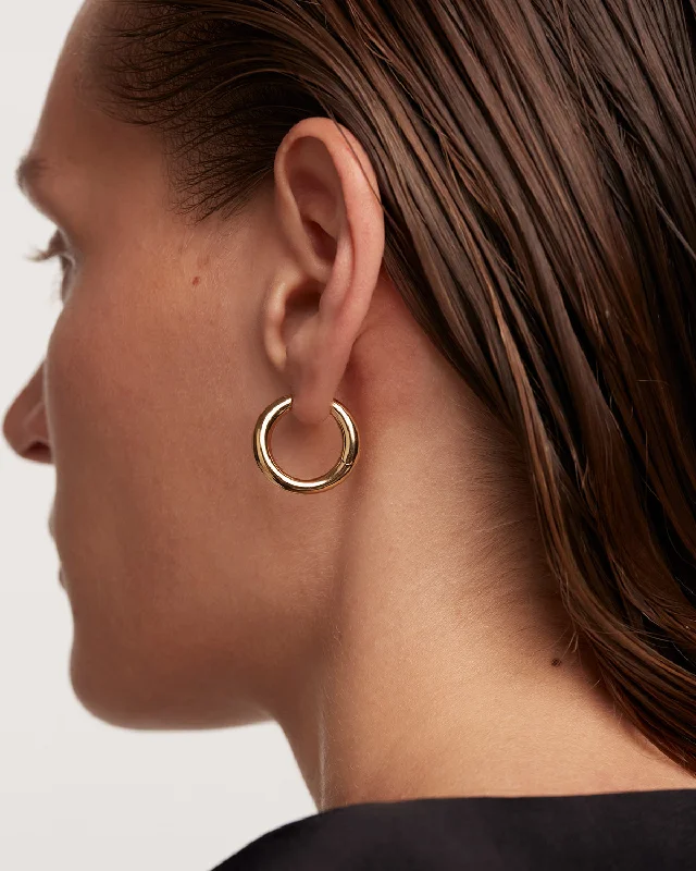 Drop Earrings for Office Wear -GRID Pirouette Gold Earrings