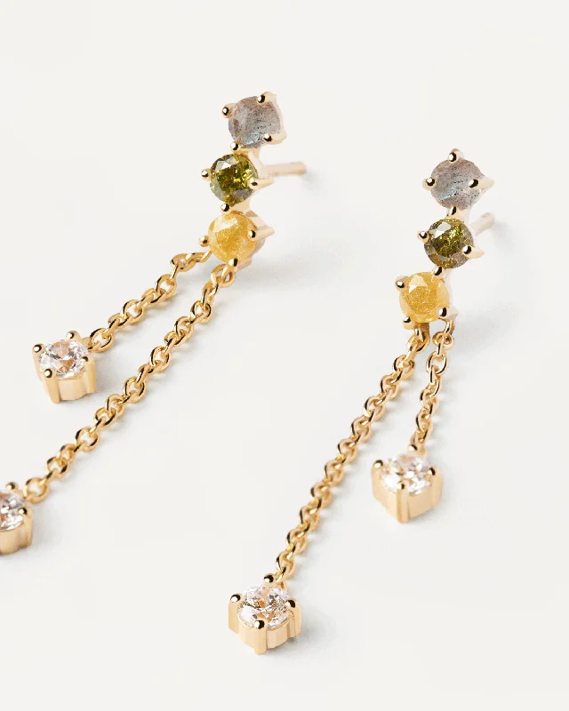 Maximalist Drop Earrings for Bling -GRID Sena Gold Earrings