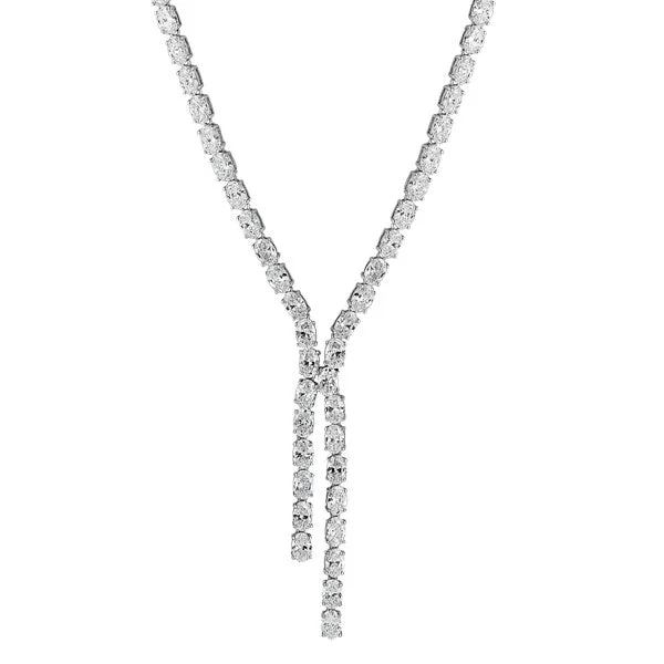 Best necklaces and pendants with silver chains for a sleek, timeless look-Grown Diamond Lariat Necklace in 14K White Gold