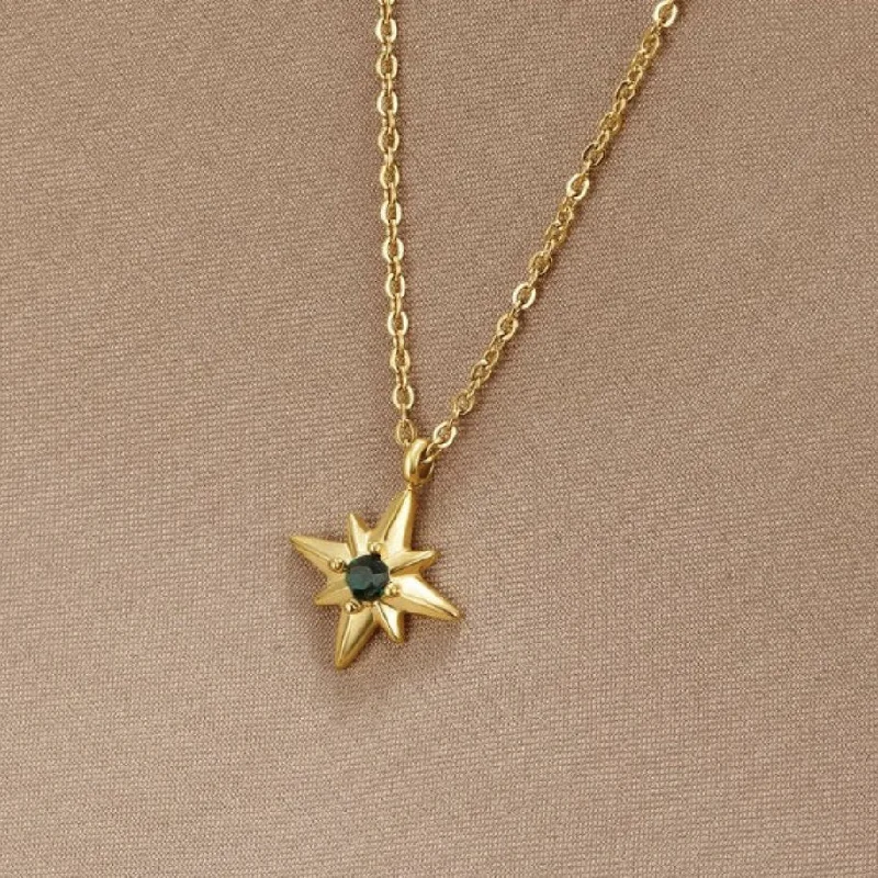 Best necklaces and pendants with intertwined designs for a symbol of unity-Guiding Star Emerald Crystal Necklace