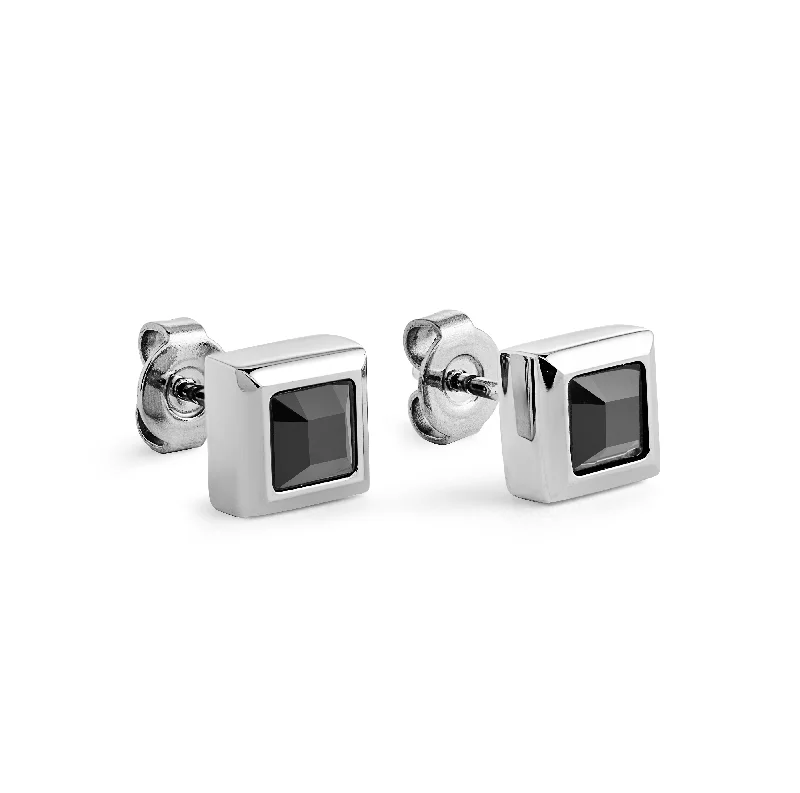 Clip On Drop Earrings for Non Pierced -Italgem Men's Steel CZ Stud Earrings