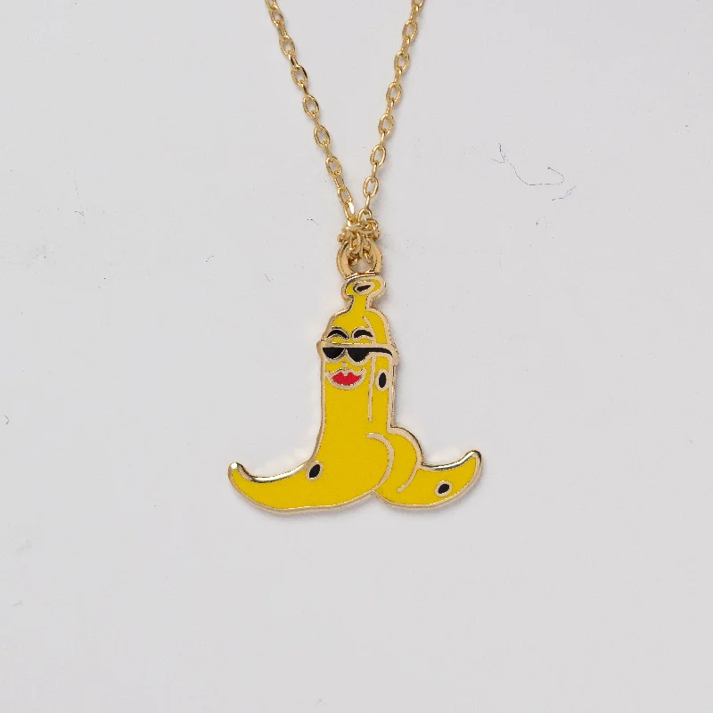 Necklaces and pendants with custom engravings for a personal, meaningful gift-Banana Split Pendant by Kristina Micotti