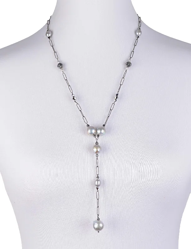 Best necklaces and pendants with black diamonds for an edgy, bold statement-Marguerite Y-Neck