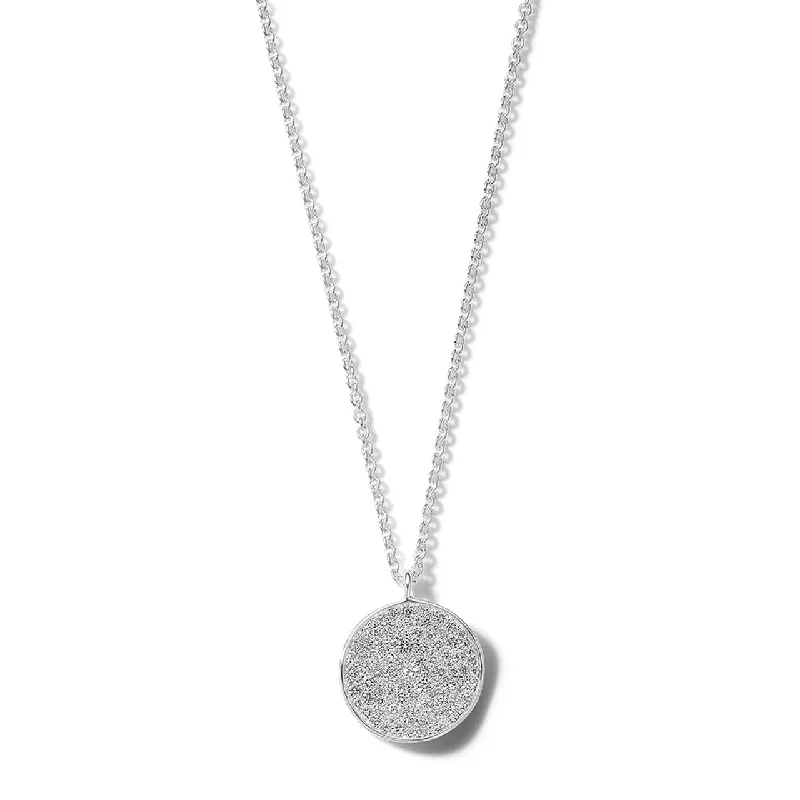 Necklaces and pendants with pearls for a classic and sophisticated touch-Medium Flower Pendant Necklace in Sterling Silver with Diamonds